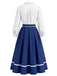 50er Swingkleid mit Reverskragen und Besatz