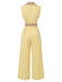 Hellgelber 60er Jumpsuit mit weitem Bein