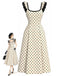 Elfenbeinfarbenes 40er Swingkleid mit Herzen