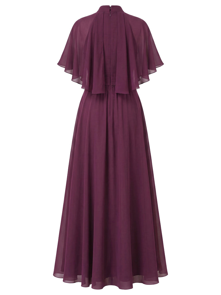 30er Chiffon-Midikleid mit Neckholder