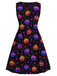 60er Halloween A-Linien-Kleid mit dunklem Kürbis