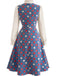 50er Set mit Polka-Dot-Kleid und Schleifen-Rüschenbluse
