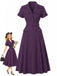 Lila 40er Hemdblusenkleid mit Nadelstreifen