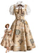 Khaki 50er Faux-Zweiteiler-Kleid mit Heißluftballon-Print