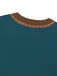 Blaugrünes 70er Kleid mit Besatz und Gürtel