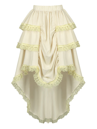 Beige 50er Rock mit Spitze und Besatz