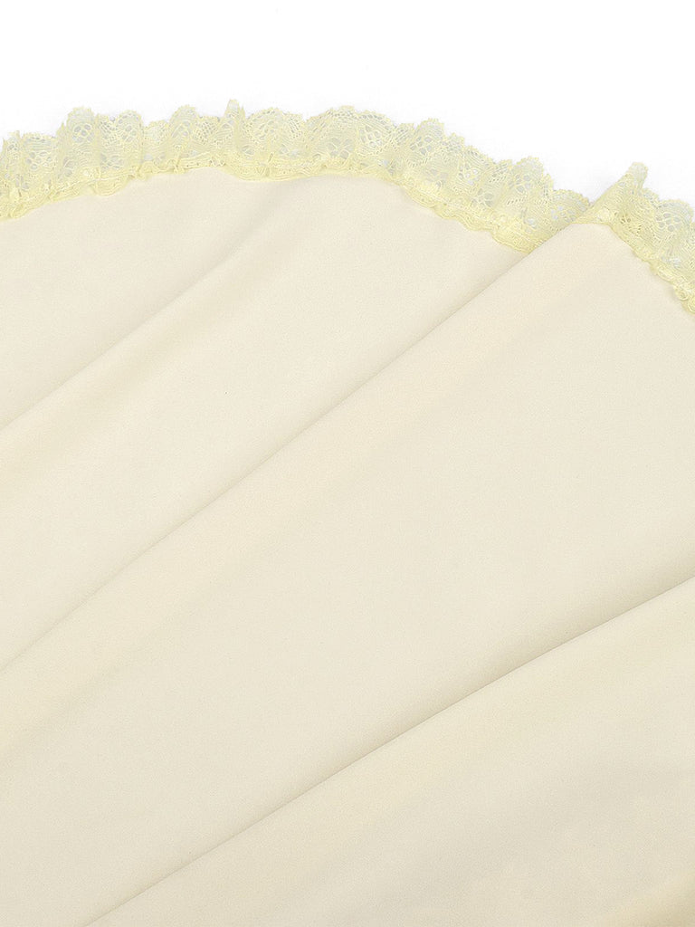 Beige 50er Rock mit Spitze und Besatz