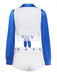 Blau-Weißes 80er Cheerleader 3PCS Set mit Sternen