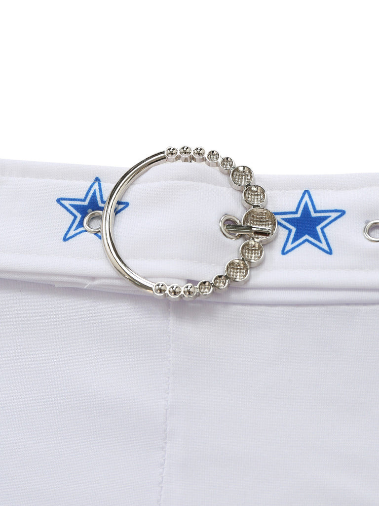 Blau-Weißes 80er Cheerleader 3PCS Set mit Sternen