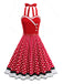 50er Ärmelloses Kleid mit Neckholder und Blumen