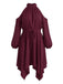 [Übergröße] 70er Cold-Shoulder Kleid