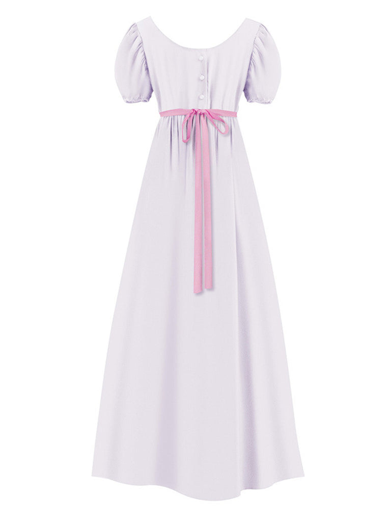 30er Kleid mit Empire-Taille und Kontrastgürtel