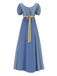 30er Kleid mit Empire-Taille und Kontrastgürtel