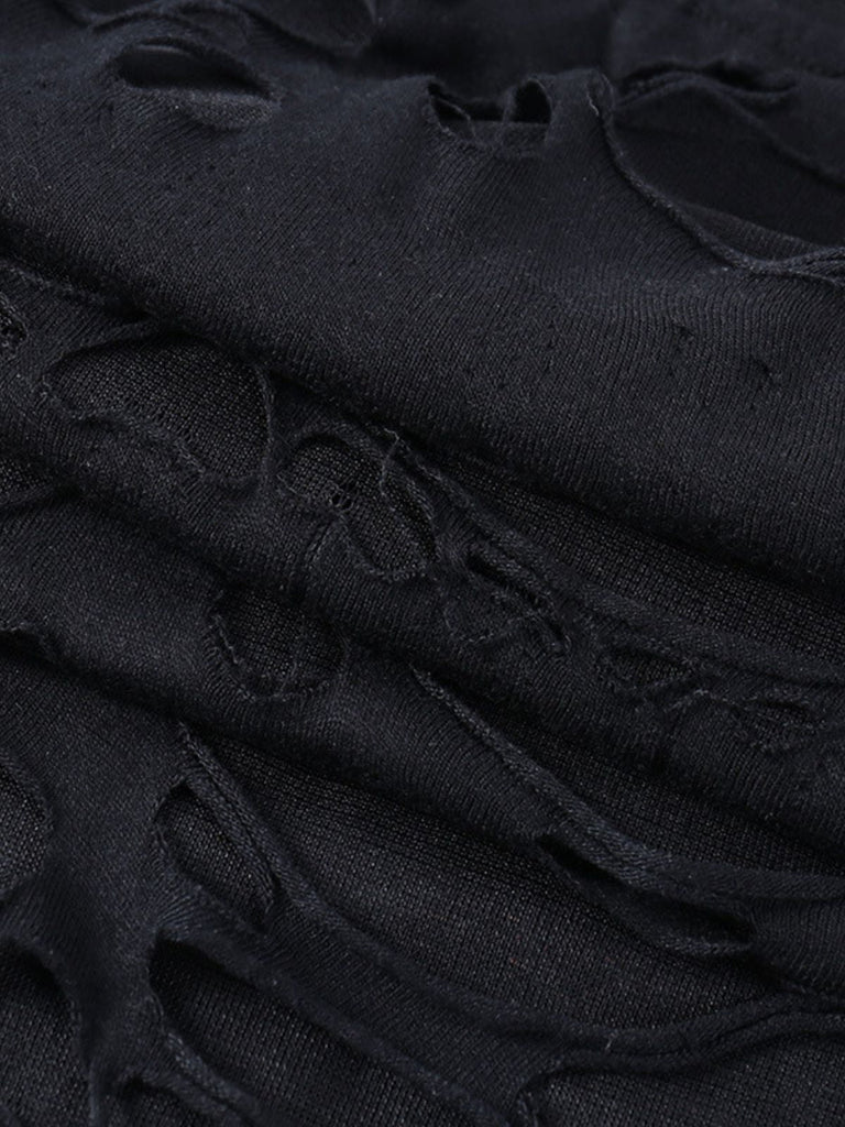 Schwarzes 60er Halloween Kleid mit Cutout