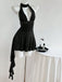 60er Gothic Minikleid mit Neckholder und Rüschen