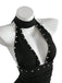 60er Gothic Minikleid mit Neckholder und Rüschen