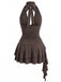 60er Gothic Minikleid mit Neckholder und Rüschen