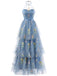 30er Netz-Maxikleid mit Neckholder und Blumen