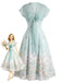 Hellblaues 40er Kleid mit Chiffon-Cape