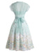 Hellblaues 40er Kleid mit Chiffon-Cape