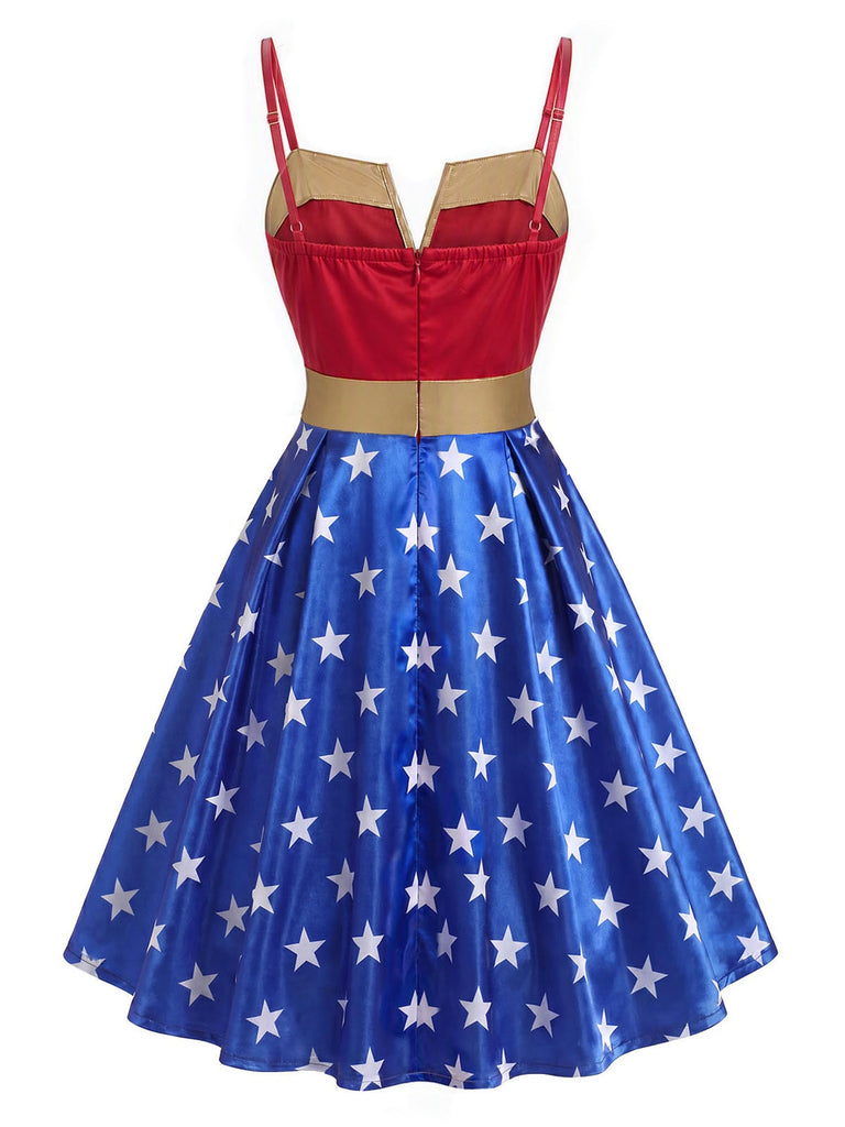 [Vorverkauf] 50er Wonder-Woman Swingkleid mit Sternenprint