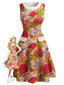 [Vorverkauf] 60er Boho Mod-Kleid mit Blumen und Kontrastkragen