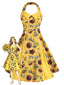 [Vorverkauf] Gelbes 50er Kleid mit Sonnenblumen und Neckholder
