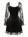 Schwarzes 50er Gothic Minikleid mit Samt und Spitze