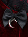 Schwarzes 50er Gothic Minikleid mit Samt und Spitze