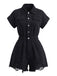 70er Jeans-Romper mit Fransen-Saum