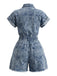 70er Jeans-Romper mit Fransen-Saum