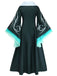 Schwarz-Blaues 40er Zauberer-Cape Kleid