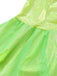 Grünes 50er Feenkleid mit Blatt-Saum und Flügeln