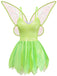 Grünes 50er Feenkleid mit Blatt-Saum und Flügeln