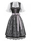 Schwarzes 50er Oktoberfest-Dirndl-Set mit Volantbluse und Spitzenschürze