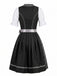 Schwarzes 50er Kleid mit Eckiger Ausschnitt und Spitze