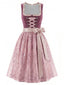 Rosa 50er Oktoberfest-Dirndl-Set mit Blumenkleid und Paillettenschürze