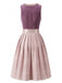 Rosa 50er Oktoberfest-Dirndl-Set mit weißem Top und Paillettenschürze