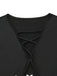 Schwarzes 70er Gothic Kleid mit Schnürung
