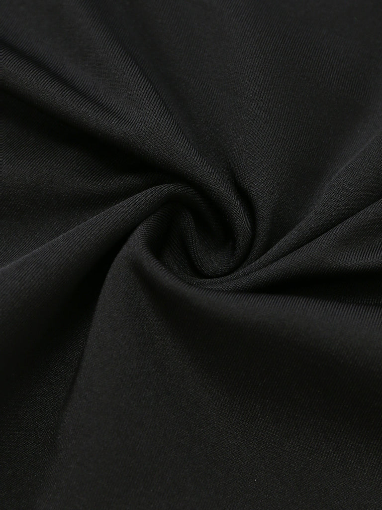 Schwarzes 70er Gothic Kleid mit Schnürung