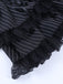 Schwarzes 70er Korsettkleid mit Nadelstreifen und Spitze