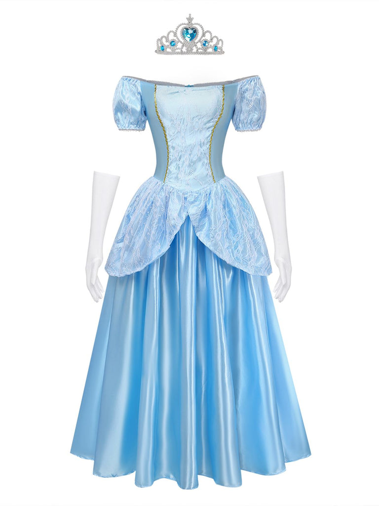 Hellblaues 70er Kleid mit Prinzessin