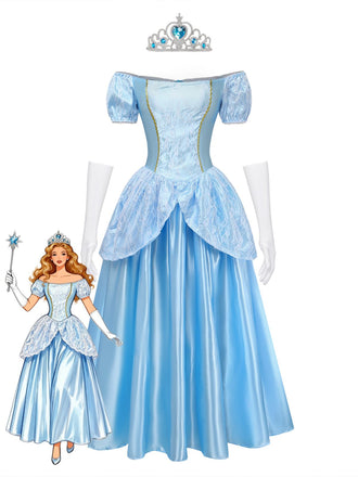Hellblaues 70er Kleid mit Prinzessin