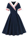 Dunkelblaues 50er Sailor Maritim Swingkleid