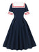 Dunkelblaues 50er Sailor Maritim Swingkleid