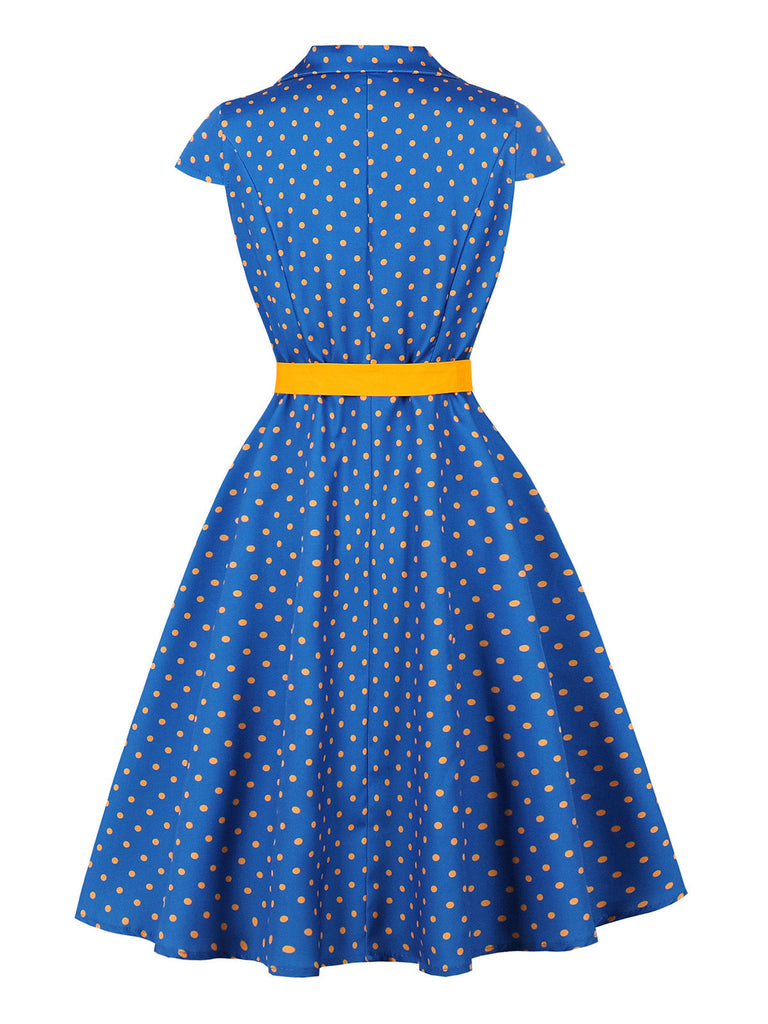 50er Kleid mit Kappärmel und Polka-Dots