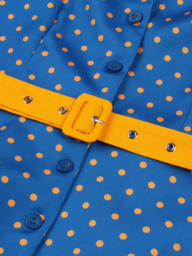 50er Kleid mit Kappärmel und Polka-Dots