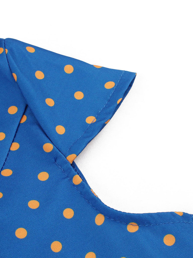 50er Kleid mit Kappärmel und Polka-Dots