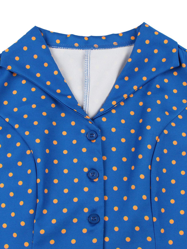 50er Kleid mit Kappärmel und Polka-Dots