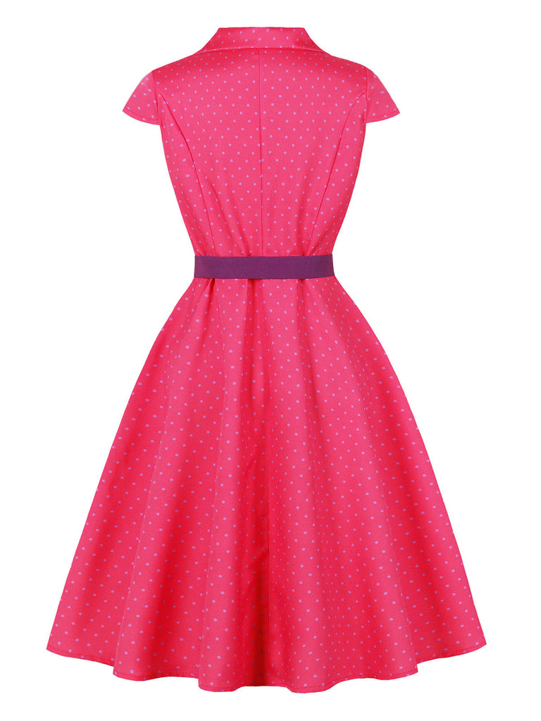 50er Kleid mit Kappärmel und Polka-Dots